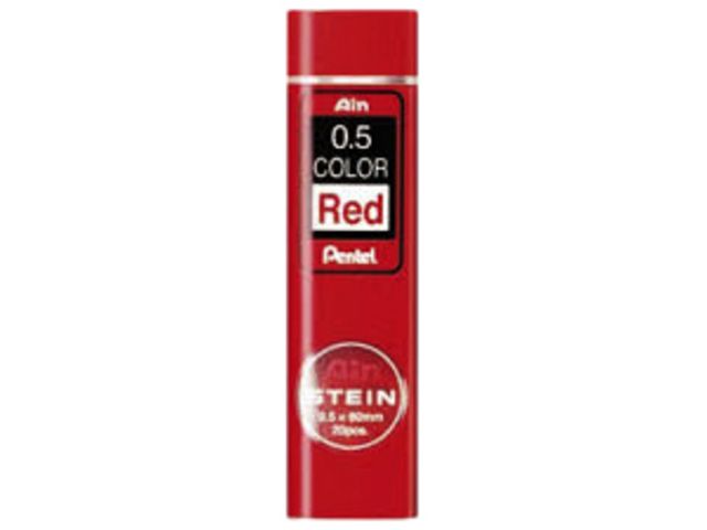 Potloodstift Pentel 0.5mm rood koker à 20 stuks | PotlodenWinkel.nl