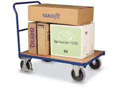 Platformwagen 500kg Laadvlak 1030x600mm Duwbeugel Ral 5010 Beuken