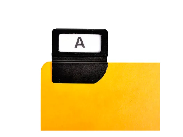 Intercalaire pour boîte à fiches verticales 148x105mm jaune 24 pcs