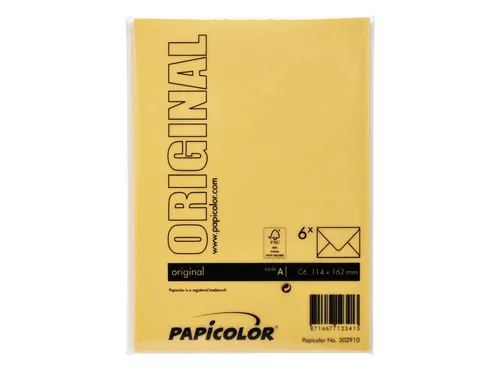 Envelop Papicolor C6 114x162mm Dottergeel Gegomd