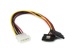 30cm LP4 naar 2x Vergrendelbare Y-adapter Splitterkabel SATA Voeding