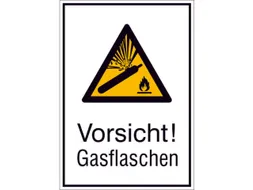 waarschuwings-combibord,v. binnen/buiten,Pas op! Gasflessen