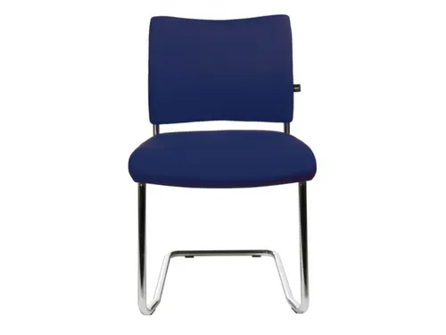 Bezoekersstoel Donkerblauw Stof Zitting 450x480x450mm Sledeframe