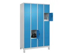 lockerkast,HxBxD 1950x1200x500mm,4x5vakken,vak B 300mm,cil.-slot