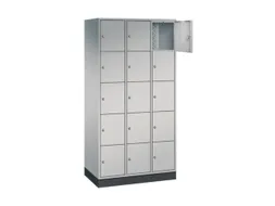 lockerkast,HxBxD 1950x920x500mm,3x5vakken,cil.-slot,sokkel