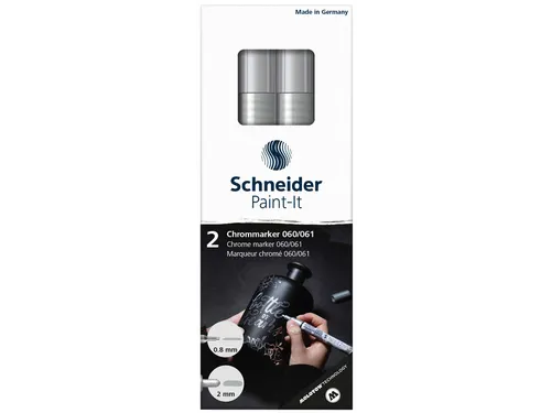 Viltstift Schneider Paint-it 060 - 061 2.0mm en 0.8mm mtl chrome 2st