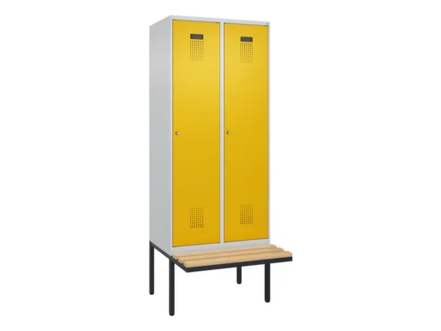 locker met bank,voor scheiding van kleding,HxBxD 2120x800x815mm,2vak