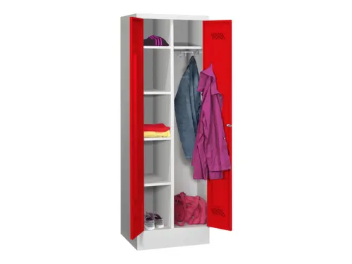 kleding-/wasgoedkast,HxBxD 1850x600x500mm,RAL7035,front RAL3000