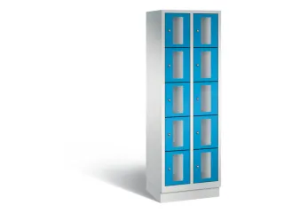 Lockerkast 1800x610x500mm 2x5 vakken Cilinderslot, Sokkel, RAL5012 - 2