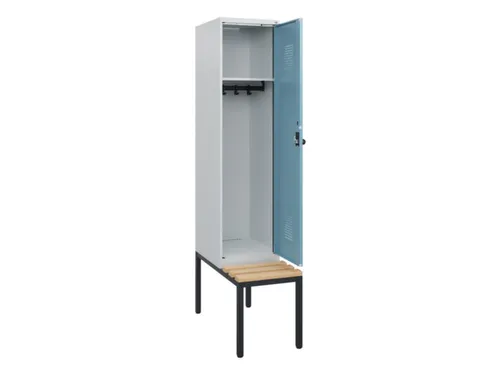 locker met bank,HxBxD 1950x400x815mm,1vak,vak B 400mm,draaigrendel