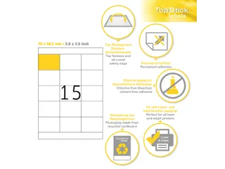 Etiketten universele labels A4 permanent 70x50,8mm Wit 1500 stuks - 2