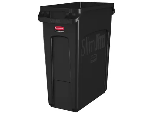 Slim Jim Afvalcontainer Met Luchtsleuven 60 Liter Zwart