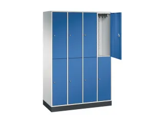 Dubbeldekse garderobekast,RAL 7035/RAL 5010,HxBxD 1950x1220x500mm - 1