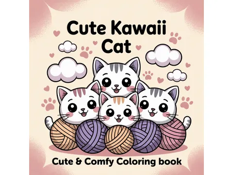 Kleurboek Cute Kawaii Cat