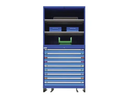 combikast,HxBxD 2100x805x695mm,9lade(n),key lock,2xStalen bodem