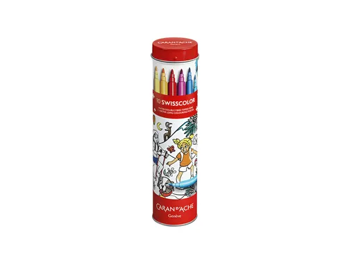 Viltstift Caran d'ache Swisscolor met poster koker à 10 kleuren