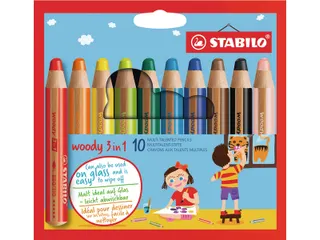 Kleurpotloden Stabilo Woody 880 10Stuks Assorti - 1
