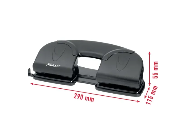 Perforator Rexel V412 4-Gaats 12vel Zwart