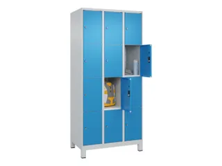 lockerkast,HxBxD 1950x900x500mm,3x4vakken,vak B 300mm,cil.-slot,voeten - 1