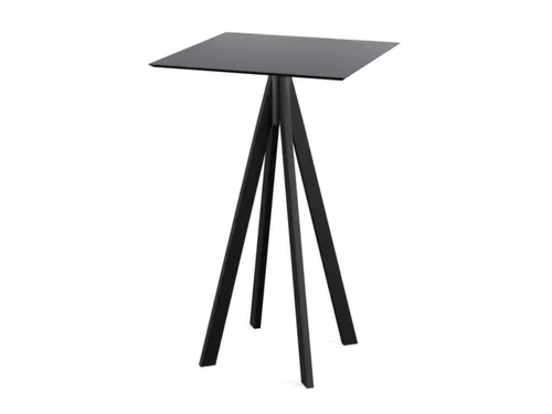 statafel,HxBxD 1090x700x700mm,rechthoekig,4voeten zwart,blad HPL zwart