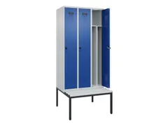 locker met bank,voor scheiding van kleding,HxBxD 2120x900x815mm,3vak