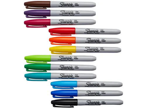 Viltstift Sharpie Fijne Punt permanente markers Blister à 12 kleuren