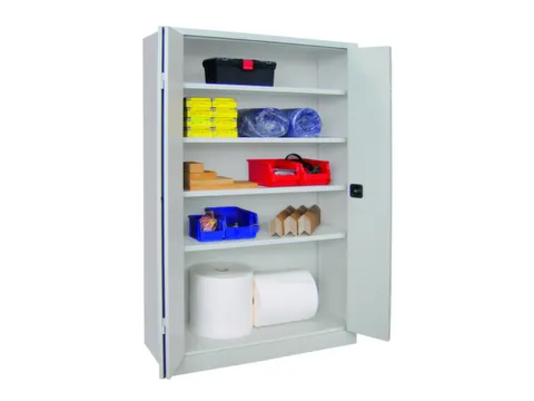 Vouwdeurkast 1950x1200x500mm 4legborden Verzinkt Ral7035 Front Ral7035