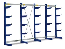 Draagarmstelling 1980x5059x600mm 5etages 875kg/etage Ral5010