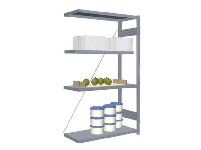 Rvs Inhaakstelling Aanbouw 1750x1010x435mm 4legborden Vaklast 200kg