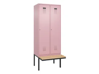 locker met bank,voor scheiding van kleding,HxBxD 2120x800x815mm,2vak - 2