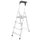 aluminium trapladder,eenzijdig,4treden,bordes geribbeld,stand H 0,83m