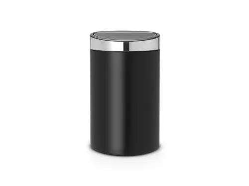 Touch Bin New 40 Liter Mat Zwart Mat Rvs