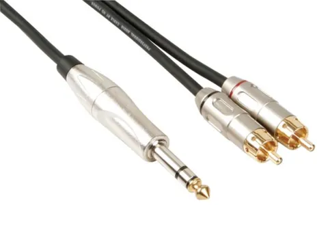 RCA-Jack Kabel - 2 x RCA Mannelijk Naar Jack 6.35mm - Stereo - 6m