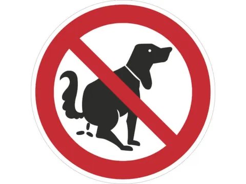 panneau d'interdiction Pollution canine interdite alu Ø 315mm