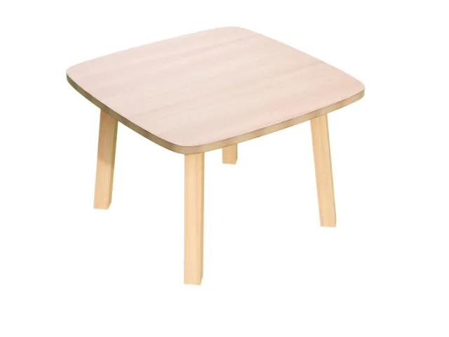 bijzettafel,HxBxD 400x600x600mm,4voeten natuur,vierkante buis