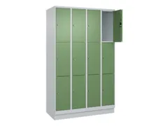 lockerkast,HxBxD 1950x1200x500mm,4x3vakken,vak B 300mm,cil.-slot