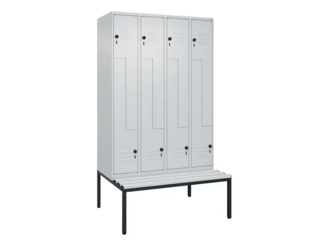 Z-garderobekast,HxBxD 2120x1200x815mm,8vak,vak B 300mm,draaigrendel