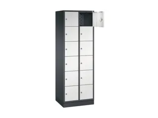 lockerkast,RAL 7021/RAL 7035,HxBxD 1950x620x500mm,2x6vakken,cil.-slot - 1
