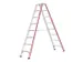 escabeau industriel,double face,2x8marches,Hauteur 1,38m,lisse L 2,05m