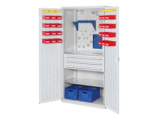 kast met sleufplaat,HxBxD 1950x1000x600mm,2xStalen bodem,RAL5010 - 1