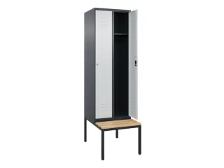 locker met bank,HxBxD 2120x600x815mm,2vak,vak B 300mm,cil.-slot - 2