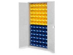 kast met sleufplaat m. bakken,HxBxD 1950x1000x410mm,72bakken PE
