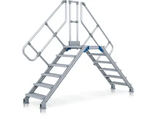 overgang,bordes H 2,75m,2x11treden,trede B 1000mm,60° helling - 2