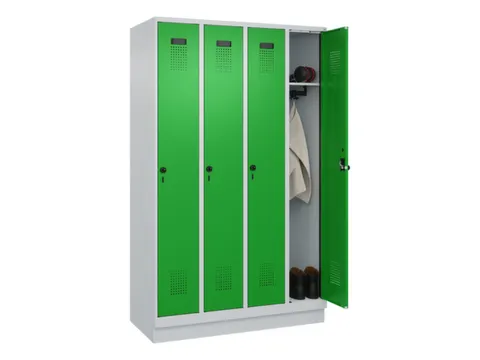locker,HxBxD 1950x1200x500mm,4vak,vak B 300mm,draaigrendel,sokkel