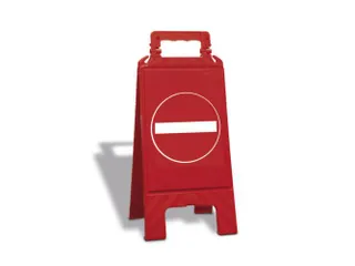 Verbodsbord,Oprit Afgezet,Vloeropsteller,Kunststof,Rood - 2