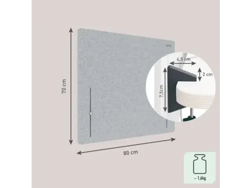Bureauscherm Leitz in hoogte verstelbaar 70x80cm