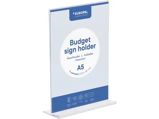 Kaarthouder A5 Glashelder Polystyreen T-Stand - 2