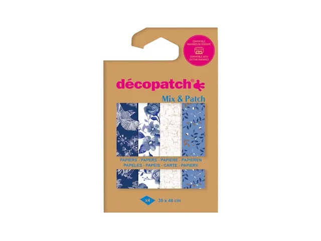 Hobbypapier Décopatch 30x40cm set à 4 vel thema Shades of Blue