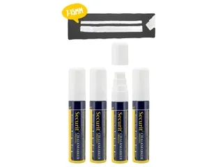 Krijtstift Securit Sma-720 Blokpunt 7-15mm Wit 4 Stuks - 8