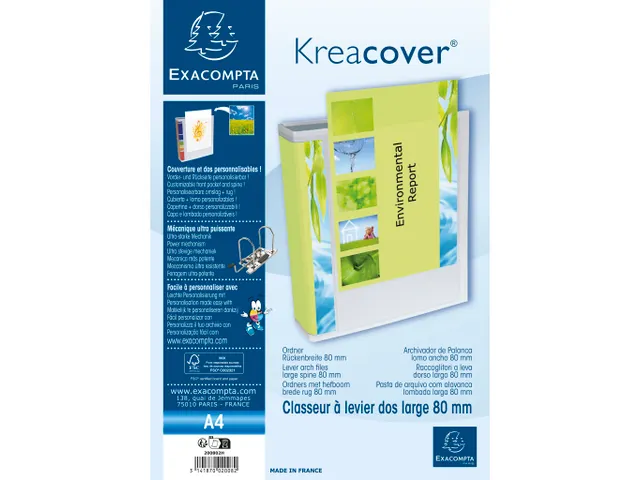Ordner Kreacover Pre m'Touch A4 80mm wit